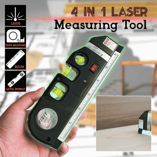 PrecisionPro™ 4-in-1 Laser Level and Tape Measure
