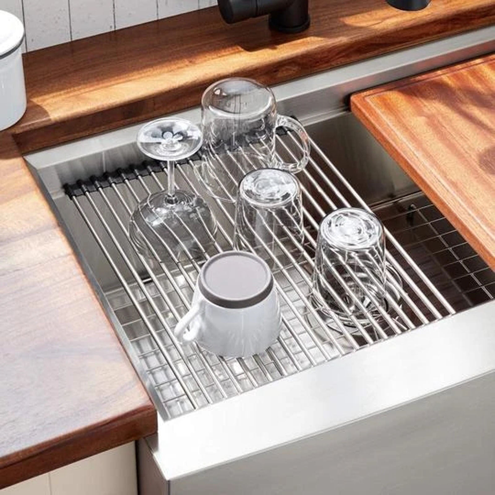 Foldable Dish Rack Drainer Over Sink Organizer