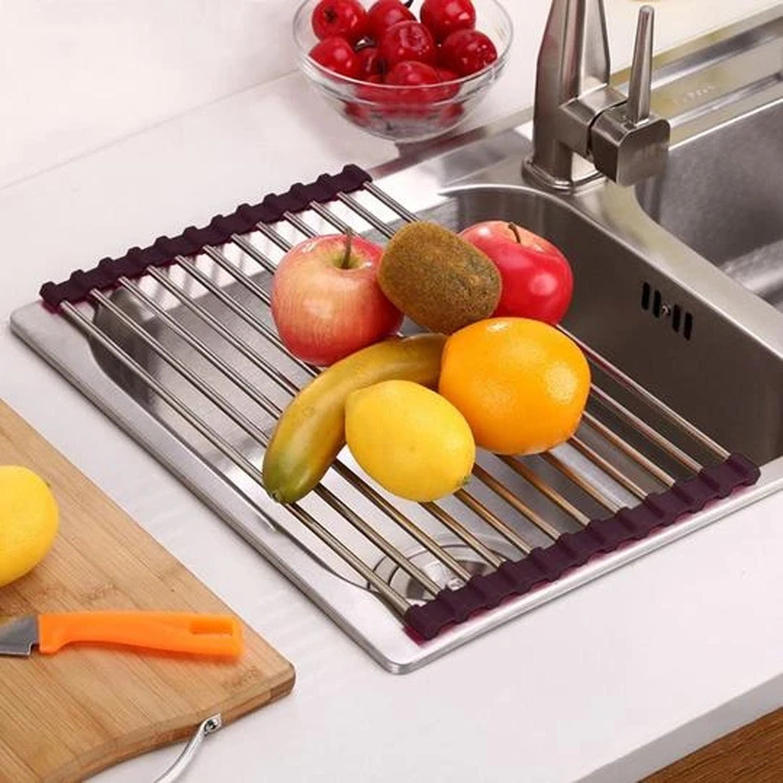 Foldable Dish Rack Drainer Over Sink Organizer